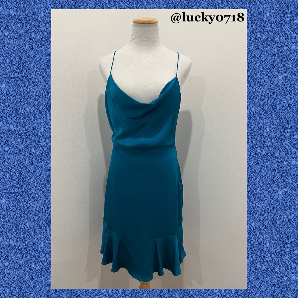 Intermix NWT Teal Blue Parker Mini Dress Sz 4